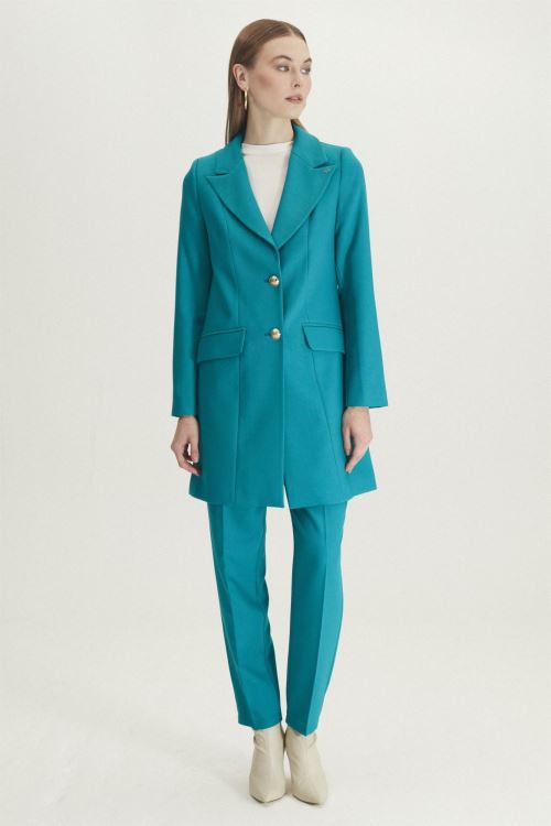 Siyah Ceket Pantolon Cam Göbeği İkili Takım