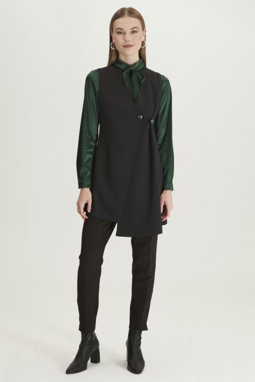 Siyah Fiyonk Yaka Siyah/Zümrüt İç Dış İkili Takım